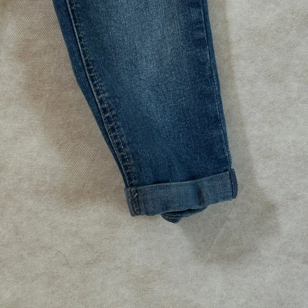 Justice Girls 8 Slim Simply Low Pedal Jeans Blue Knit Waist Drawstring Cuffed